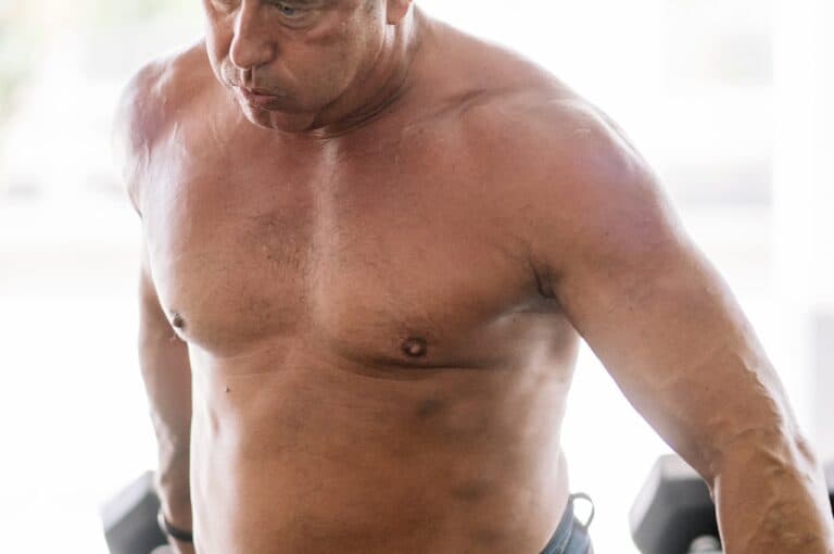 muscular almost senior man